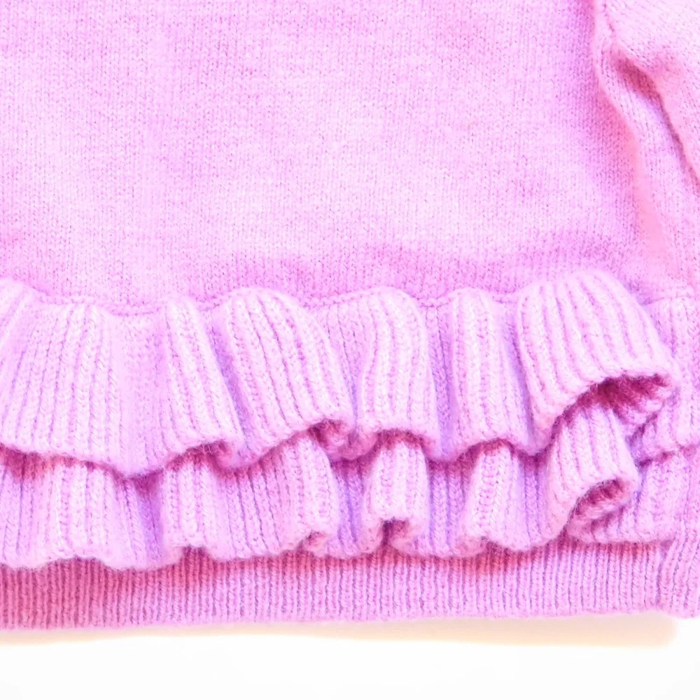 Gymboree Girls Button Up Cardigan Sweater Size 2T‎ Purple Ruffle Detail Cropped